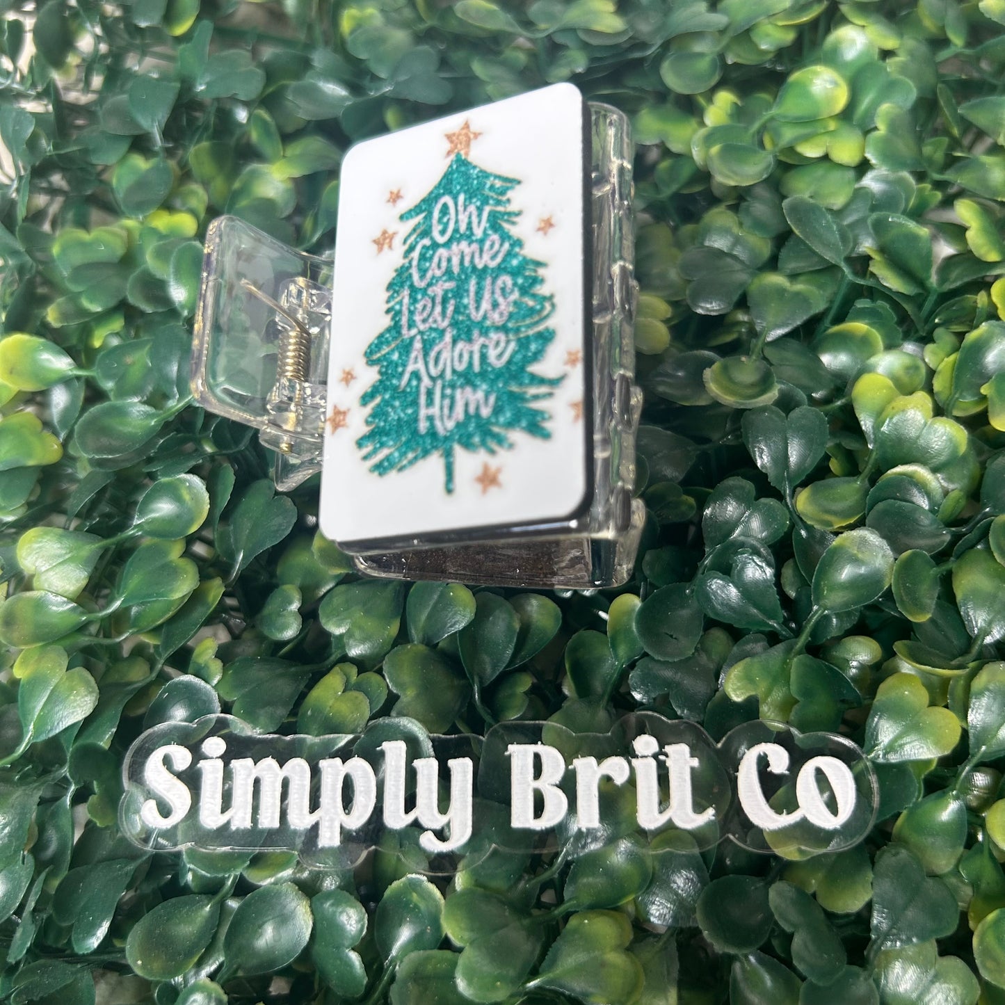 Oh Come Let Us Adore Him Small Claw Clip