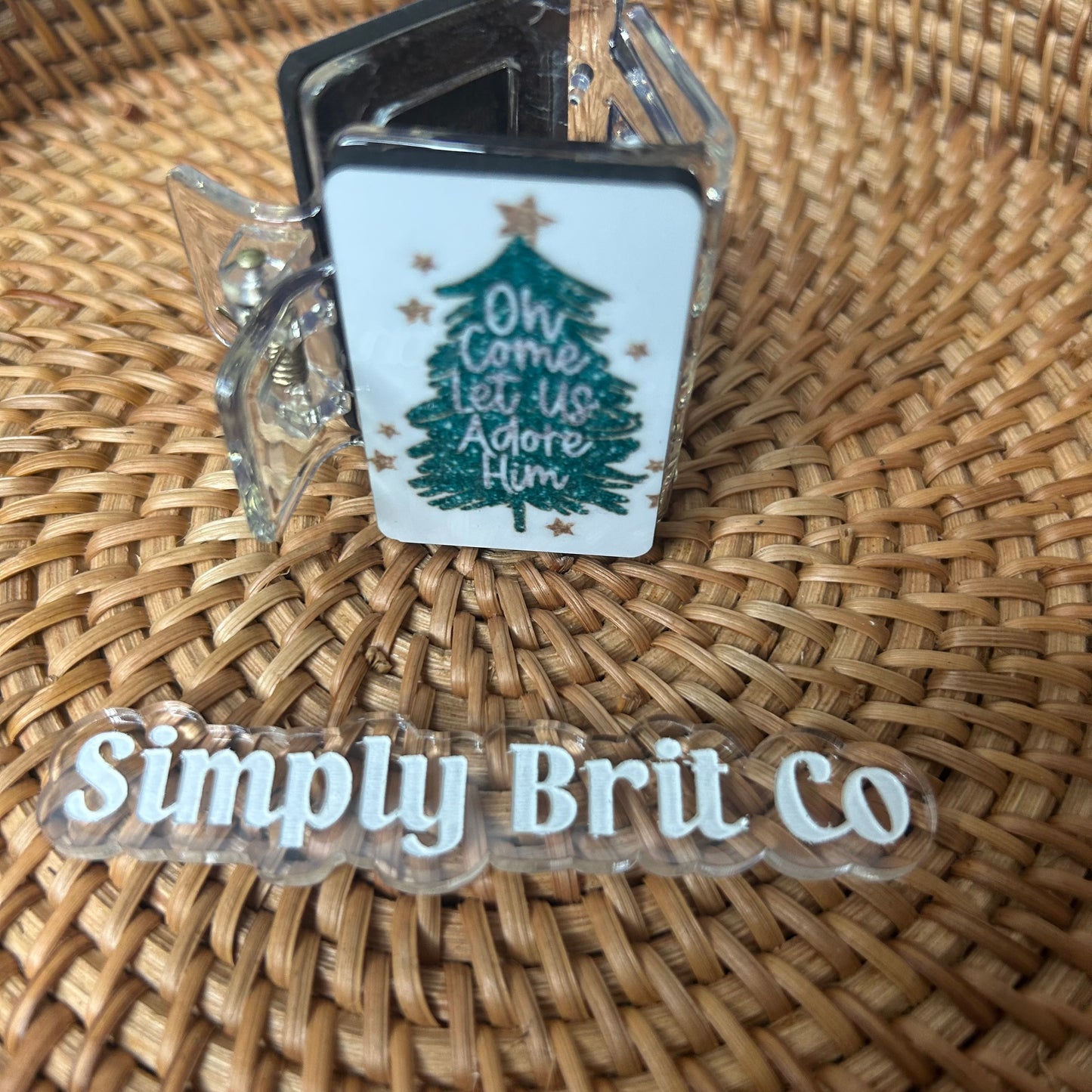 Oh Come Let Us Adore Him Small Claw Clip