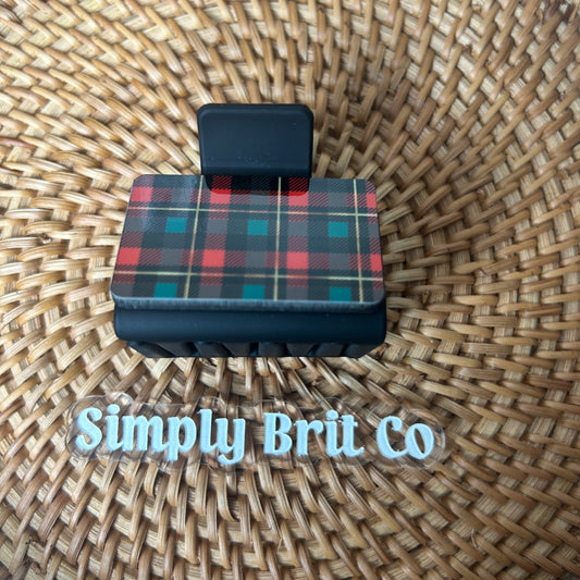 Traditional Christmas Plaid Small Claw Clip