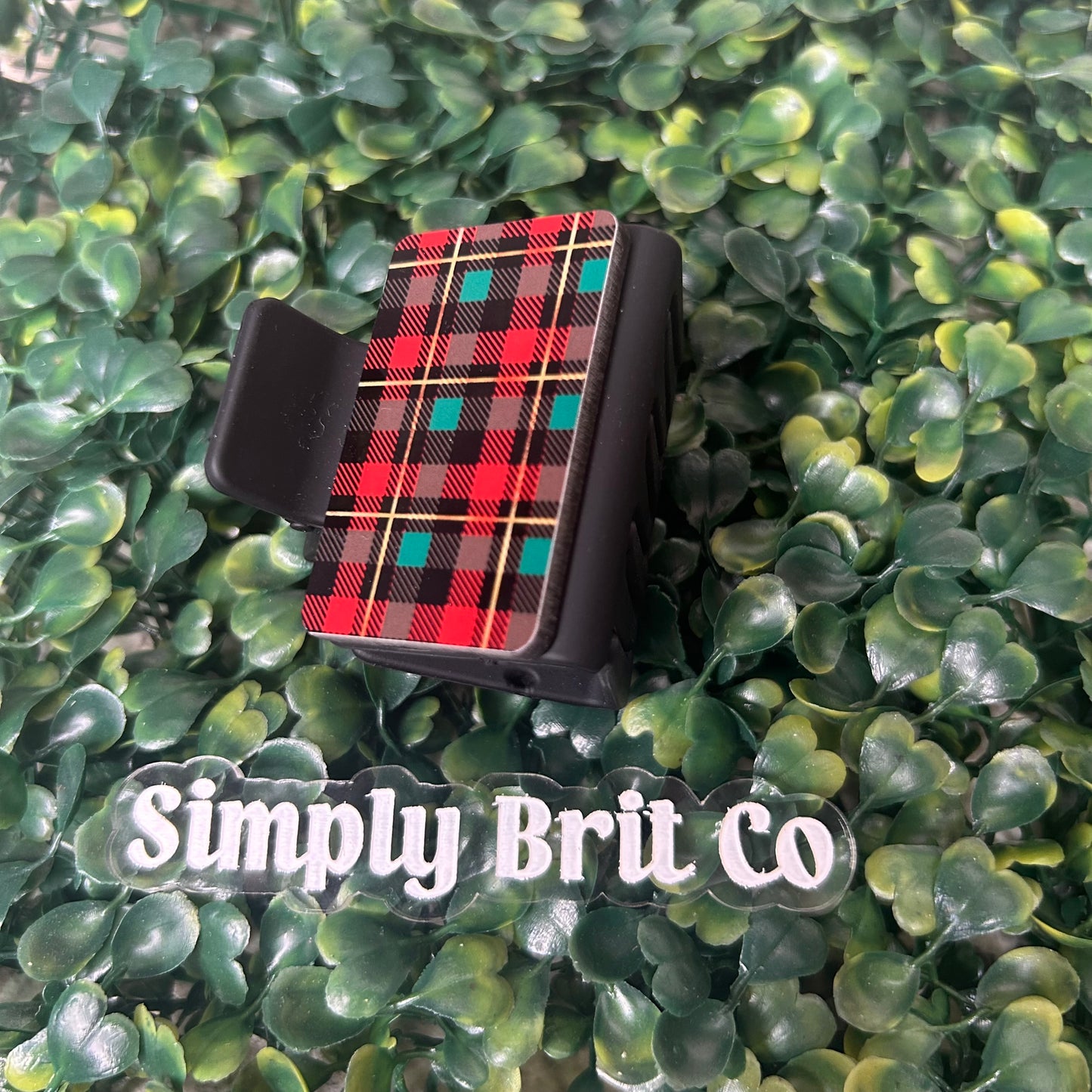 Traditional Christmas Plaid Small Claw Clip