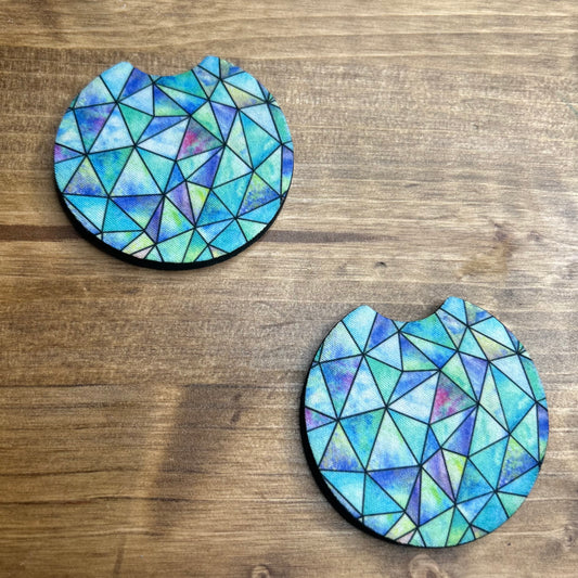 Stained Glass Look Set of 2 Car Coaster