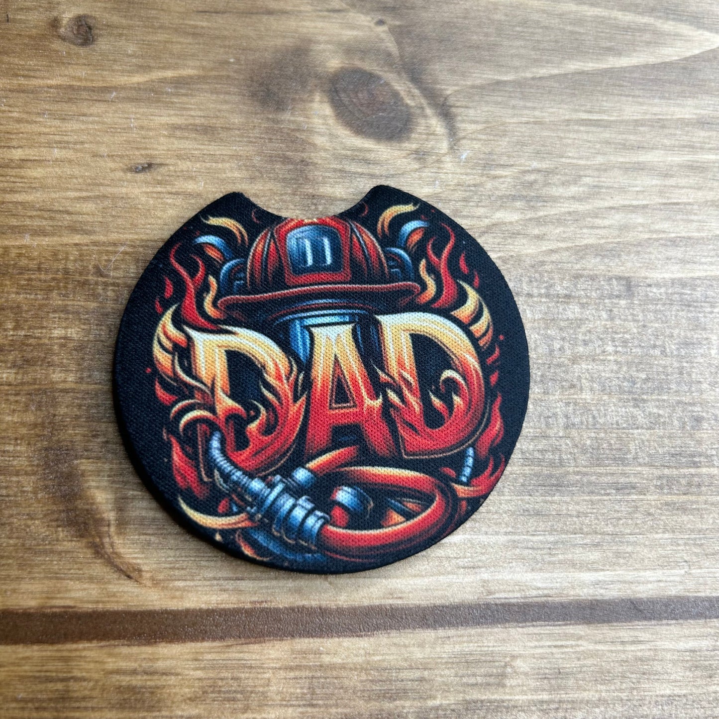 Dad Firefighter Set of 2 Car Coaster