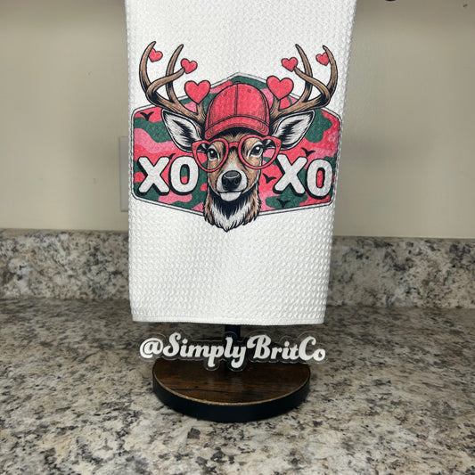 XOXO Camo Deer Kitchen Towel