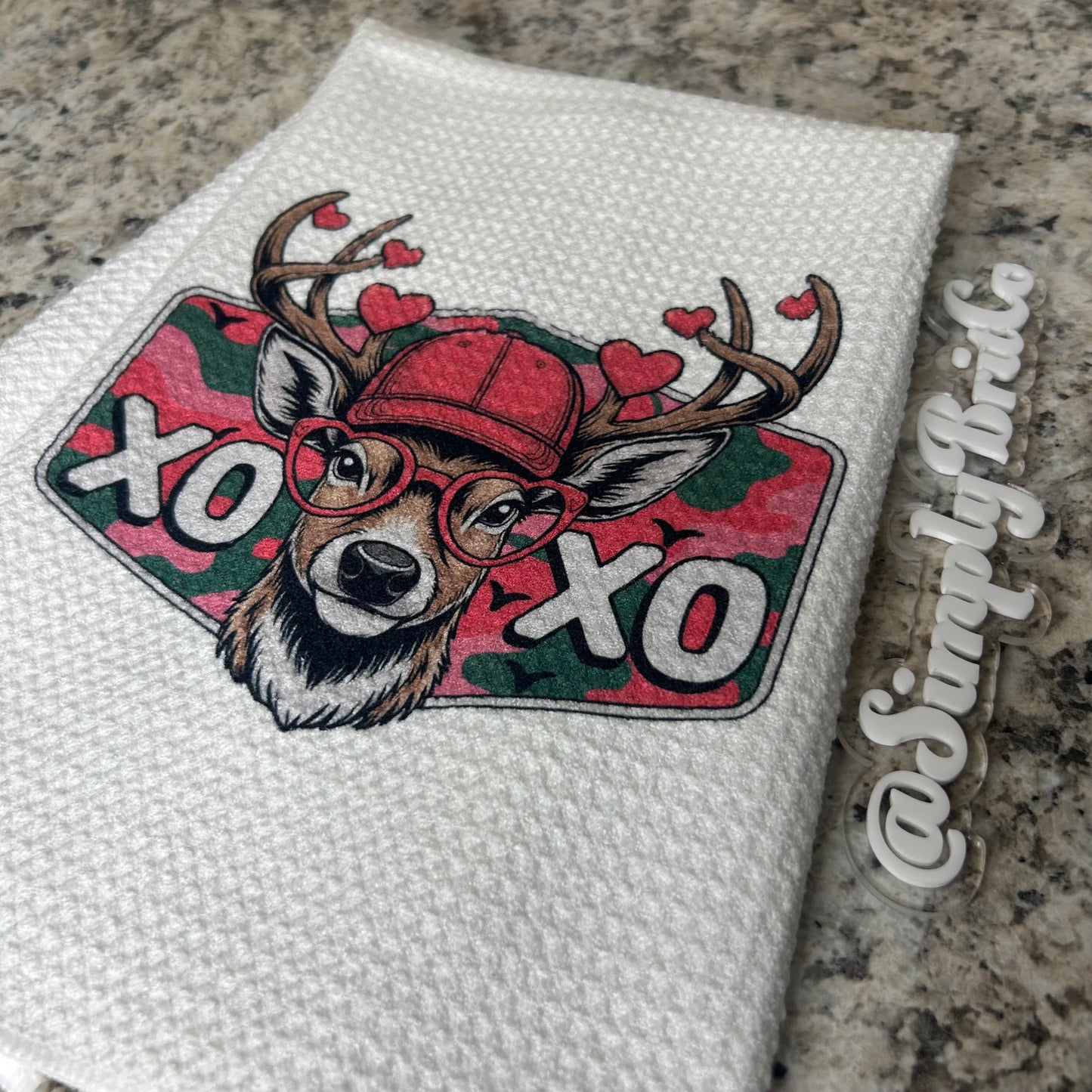 XOXO Camo Deer Kitchen Towel