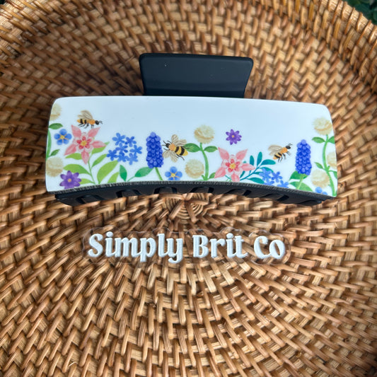 Spring Bees Large Claw Clip