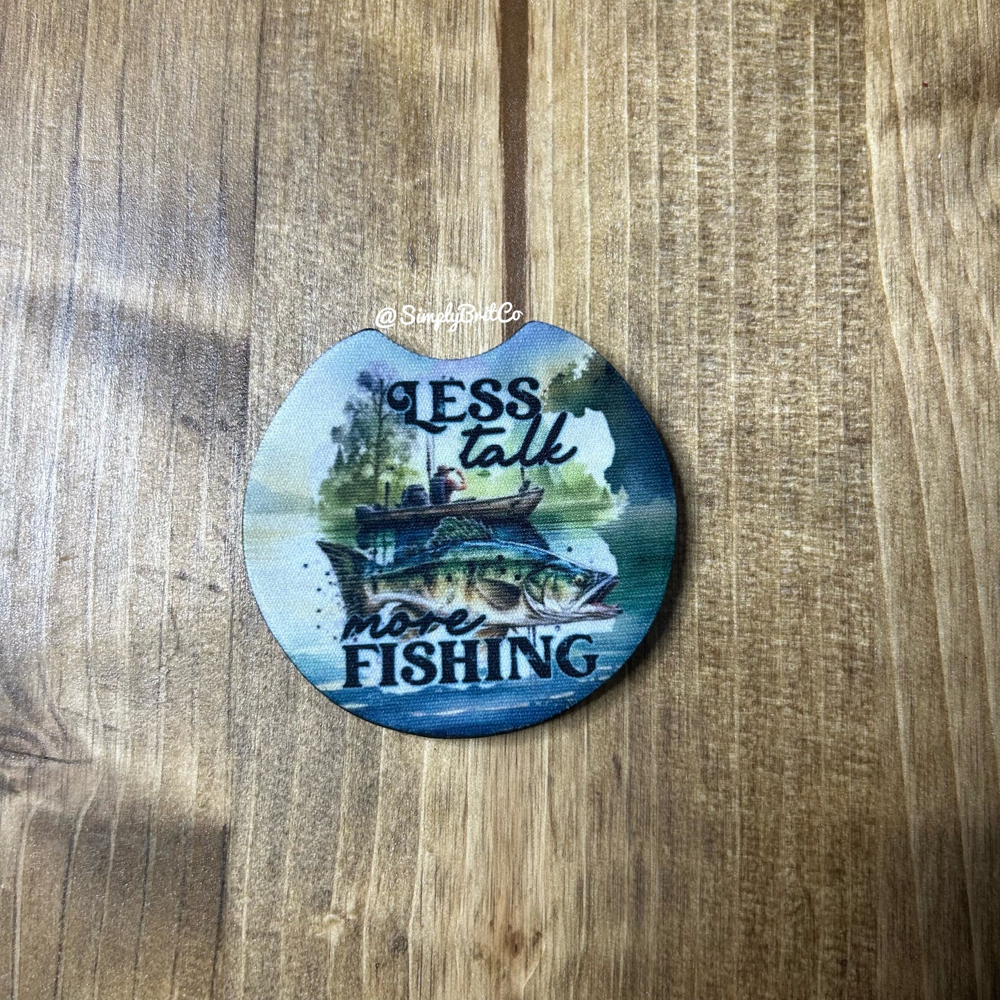 Less Talk More Fishing Set of 2 Car Coaster
