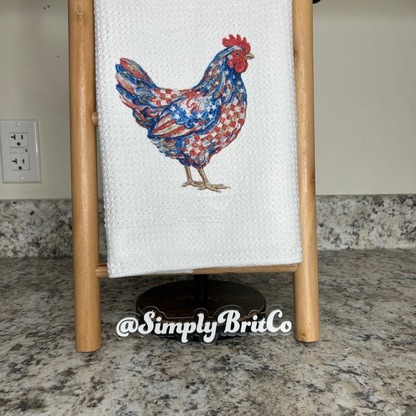 Patriotic Chicken Kitchen Towel