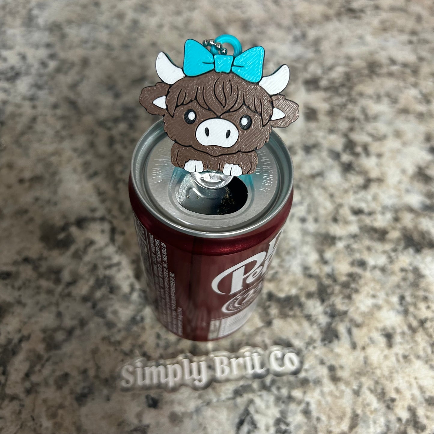 Highland Cow With Bow Nail Saver Can Opener