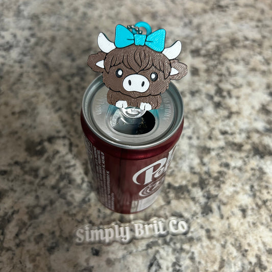 Highland Cow With Bow Nail Saver Can Opener