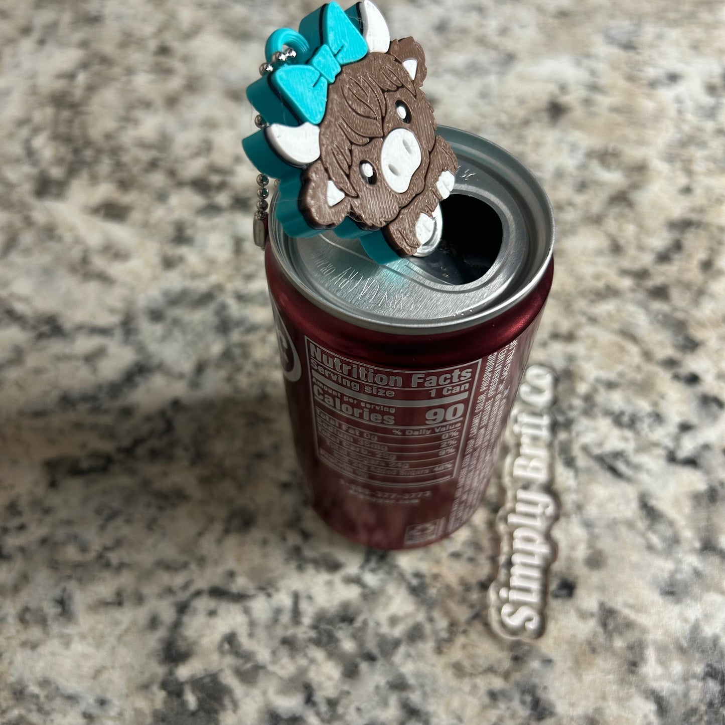 Highland Cow With Bow Nail Saver Can Opener
