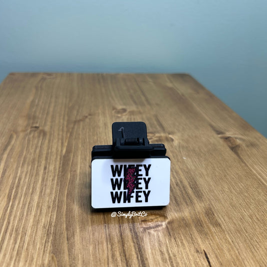 Wifey Small Claw Clip | Cheetah and Neon