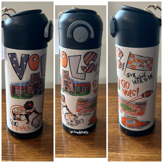 TN Gray 12oz Kids Tumbler  | Football