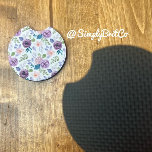 Purple Set of 2 Car Coaster | Summer Beauty