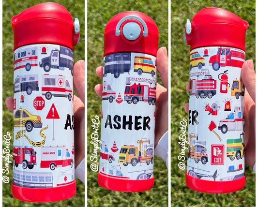 Personalized Emergency Cars 12oz Kids Tumbler |