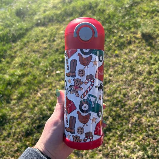Gingerbread Farmer 12oz Kids Tumbler | Christmas