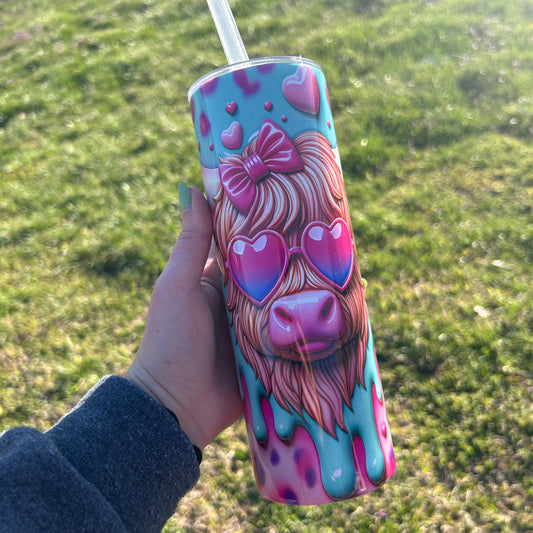 Love Highland Cow 20oz Tumbler | Summer
