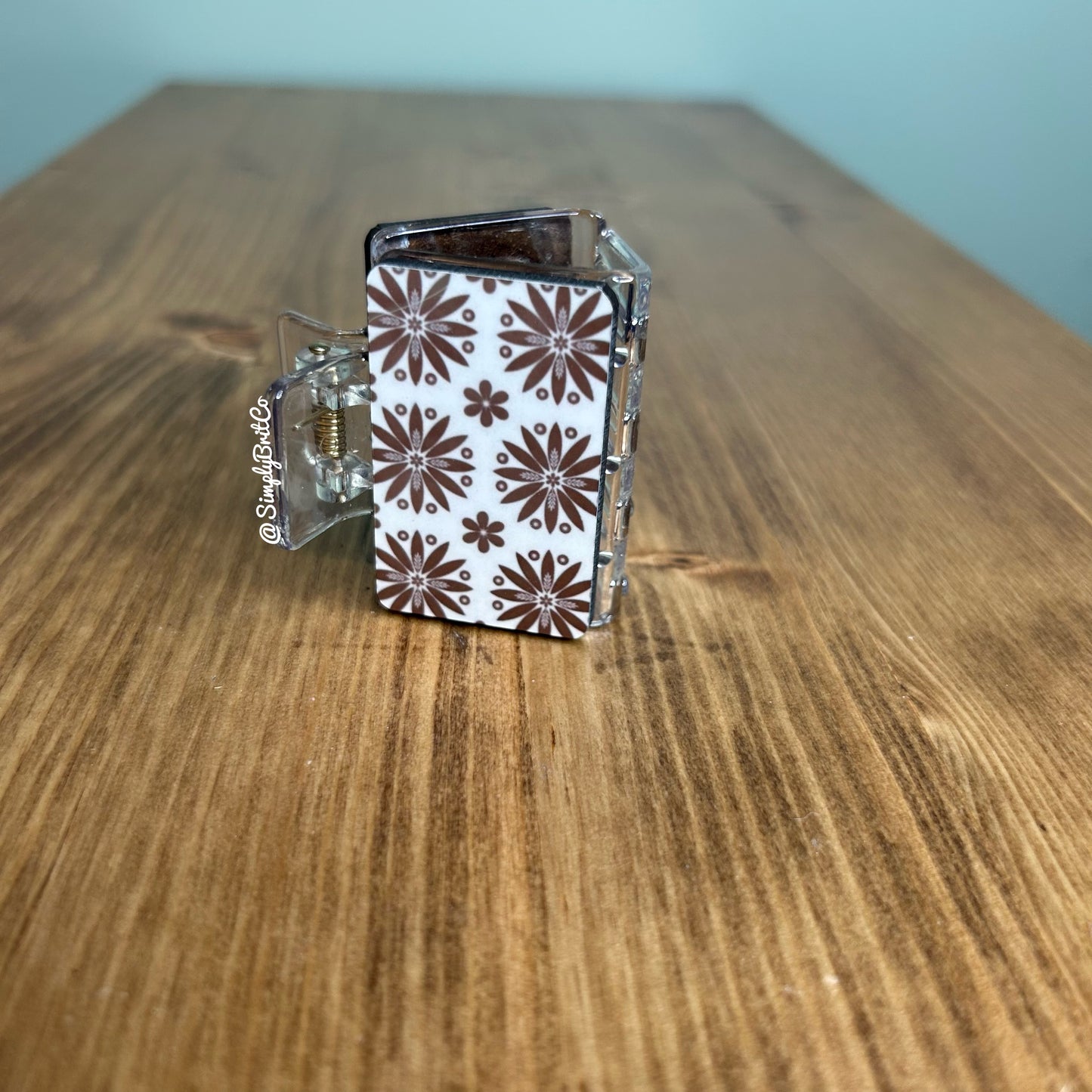 Brown Flower Small Claw Clip