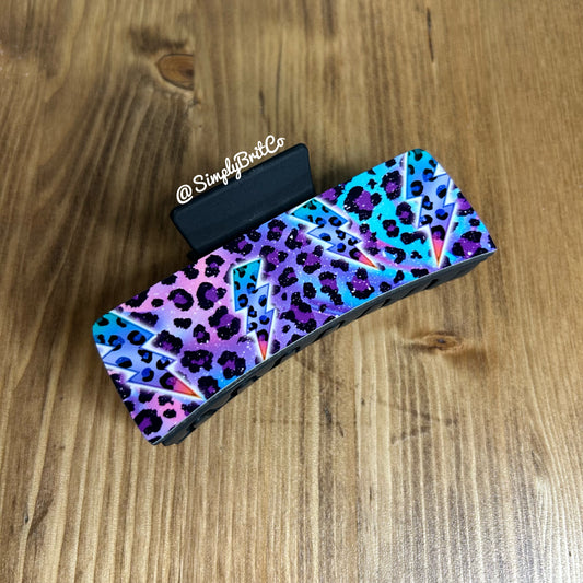 Cheetah Multi Color Large Claw Clip