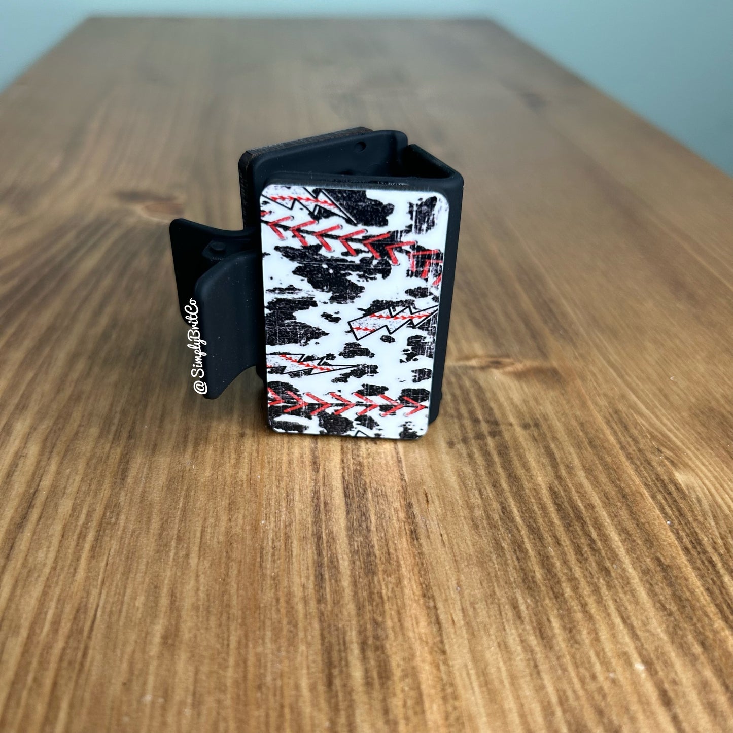 Cow Baseball Print Small Claw Clip