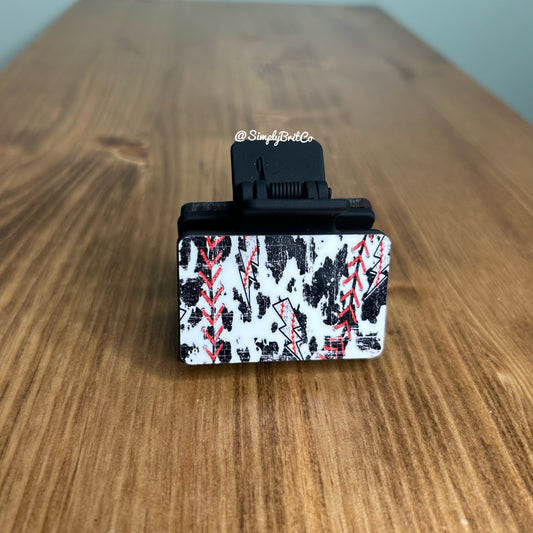 Cow Baseball Print Small Claw Clip