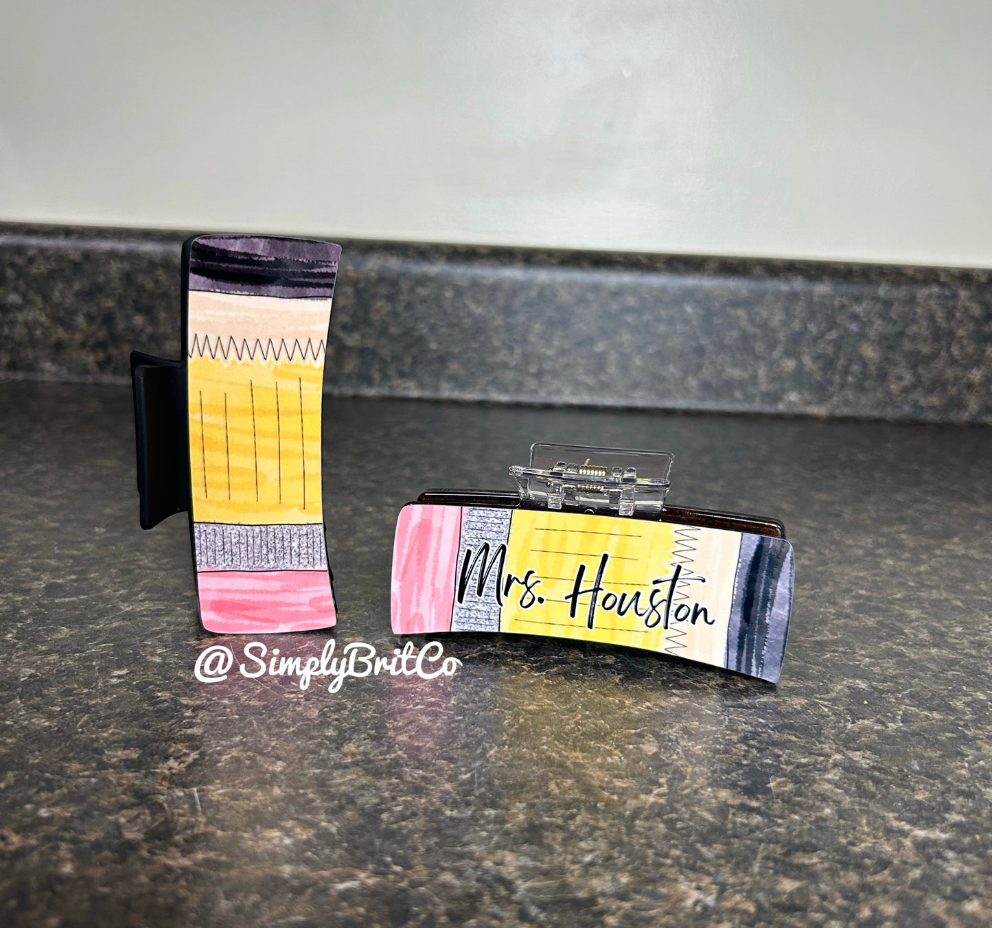 Pencil Large Claw Clip | Personalizable