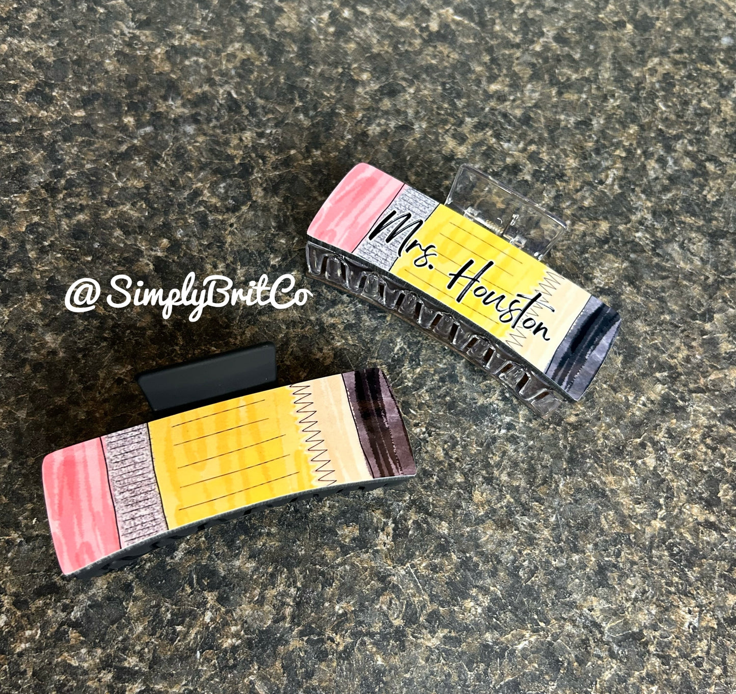 Pencil Large Claw Clip | Personalizable