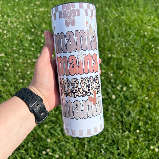 Mama 20oz Tumbler | Checkered Neutral