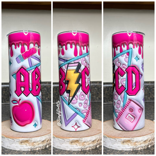 AB/CD Teacher 20oz Tumbler | Teacher Supplies
