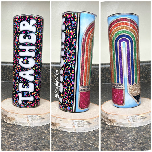Bight Teacher 20oz Tumbler | Rainbow
