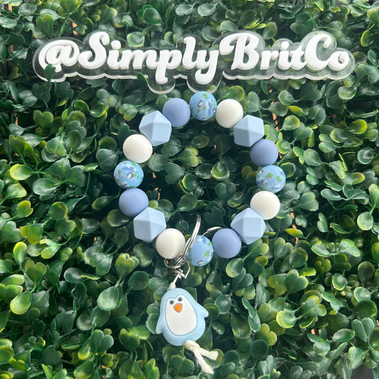 Penguin Silicone Bead Stretchy Keychain | Key Holder
