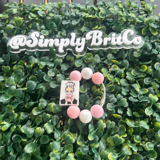 Girl Boss Bun Pink Tumbler Charm | Handle Accessory