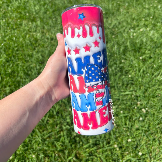 America 20oz Tumbler | Patriotic | Bows