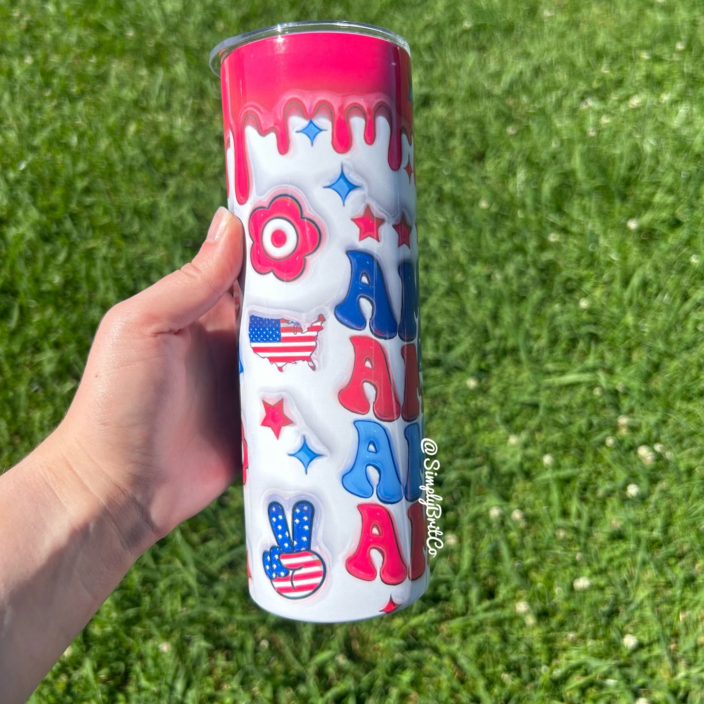 America 20oz Tumbler | Patriotic | Bows