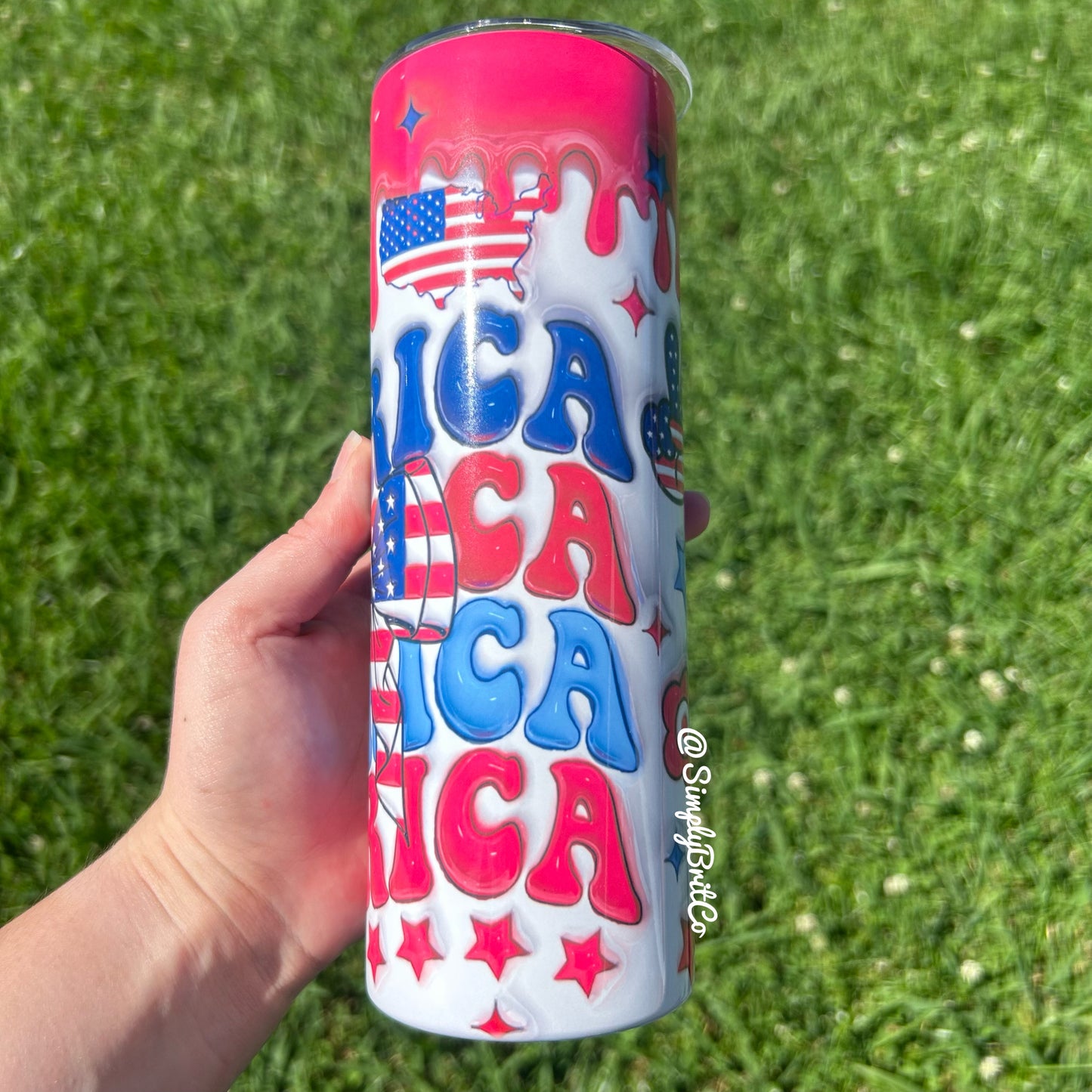 America 20oz Tumbler | Patriotic | Bows