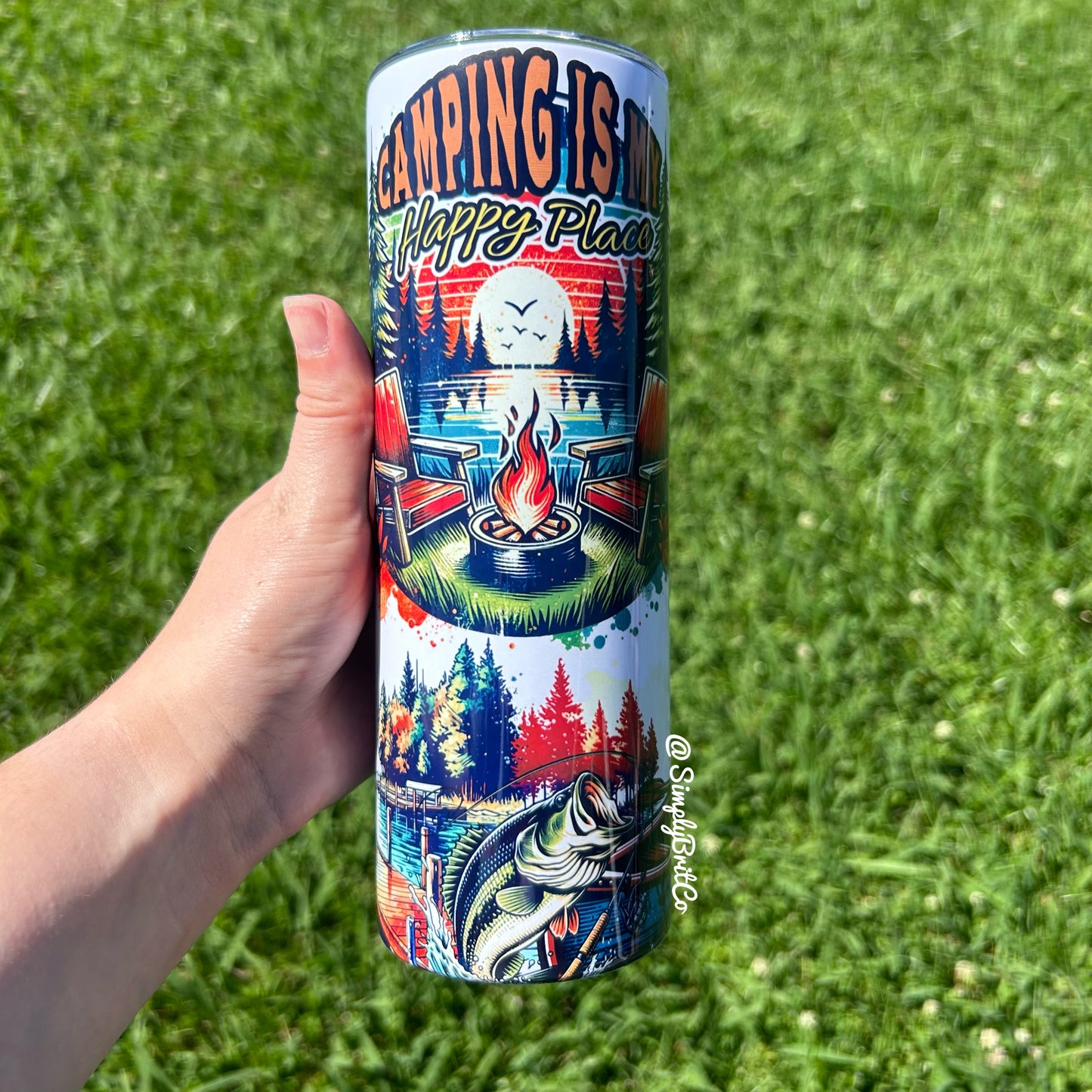 Camping Is My Happy Place 20oz Tumbler