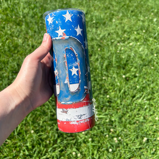 Dad 20oz Tumbler | Rustic Flag
