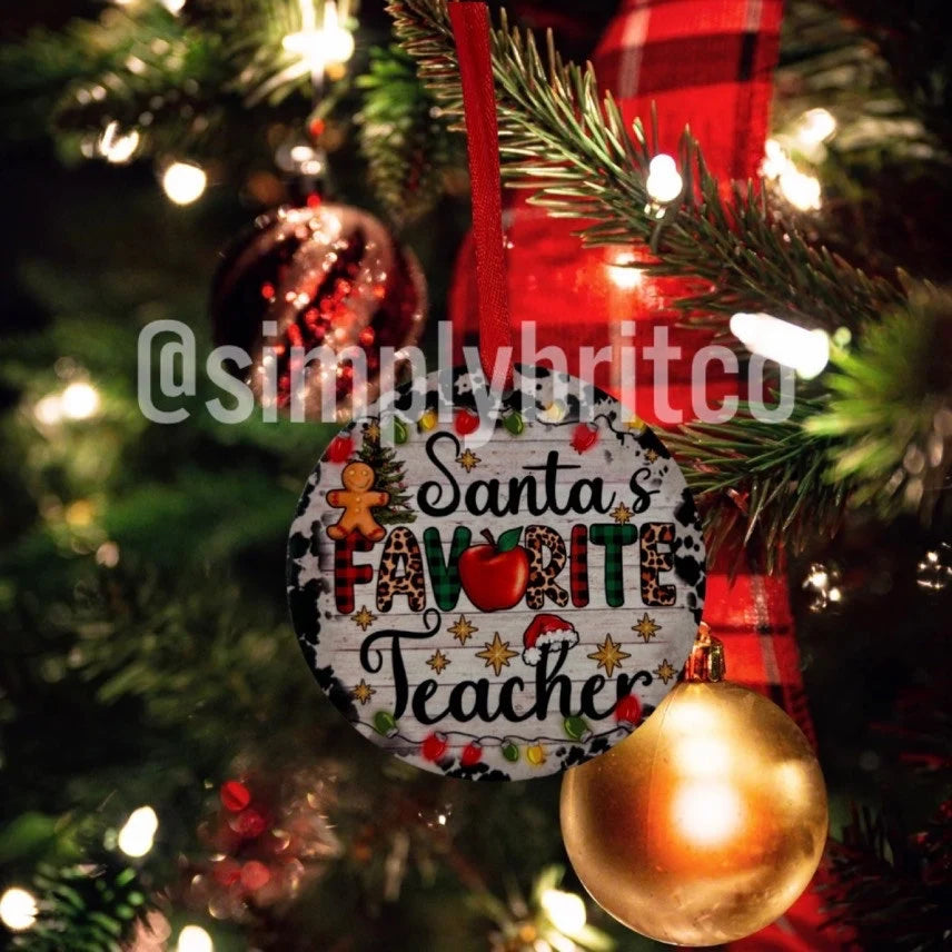 Santas Favorite Teacher Ornament