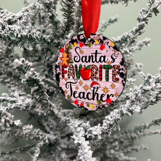 Santas Favorite Teacher Ornament