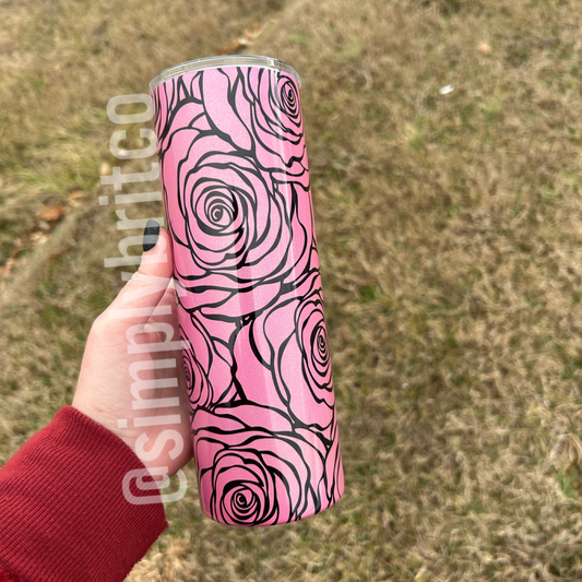 Rose 20oz Tumbler | Pink Holographic