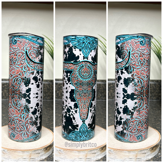 Western20oz Tumbler | Summer | Cow Background