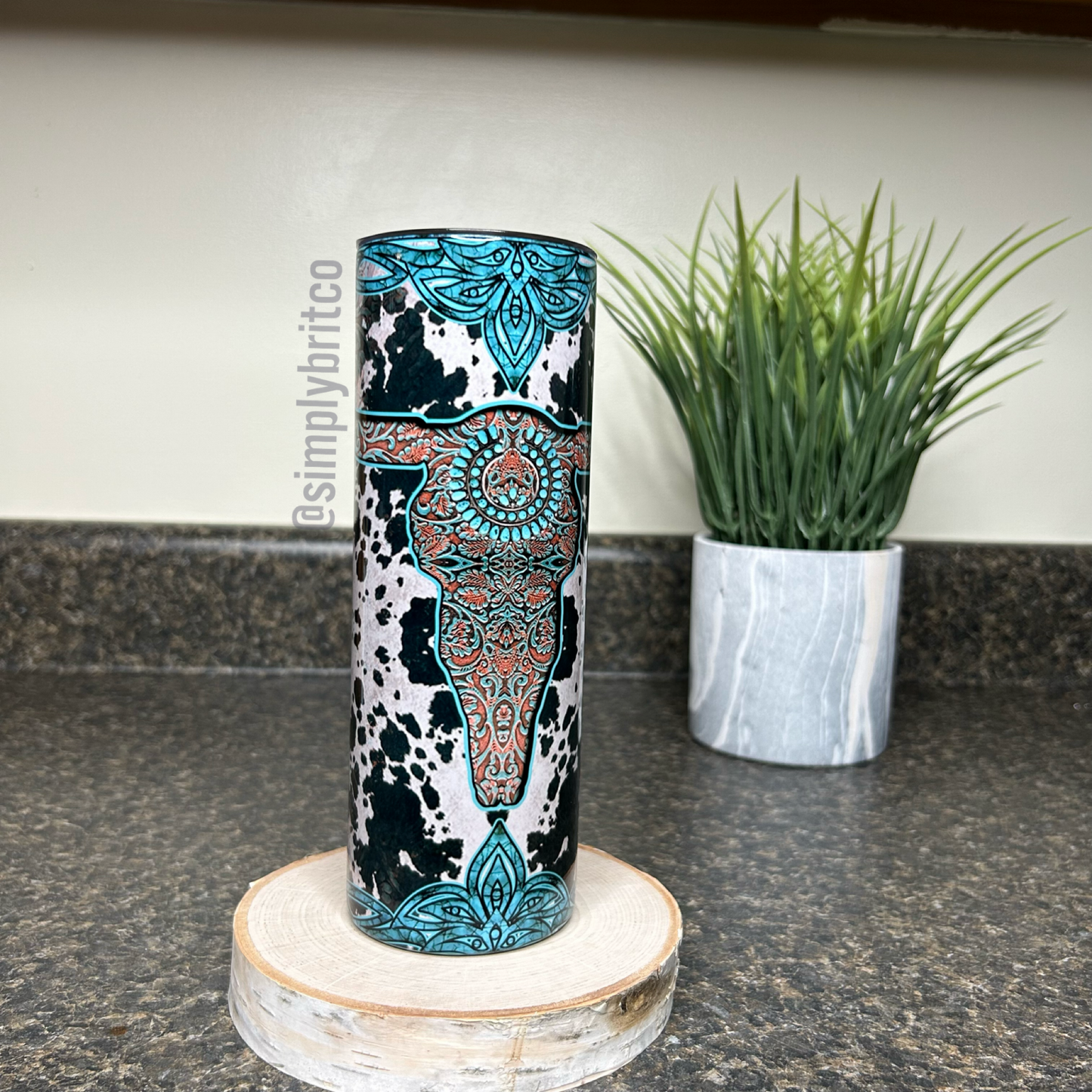 Western20oz Tumbler | Summer | Cow Background