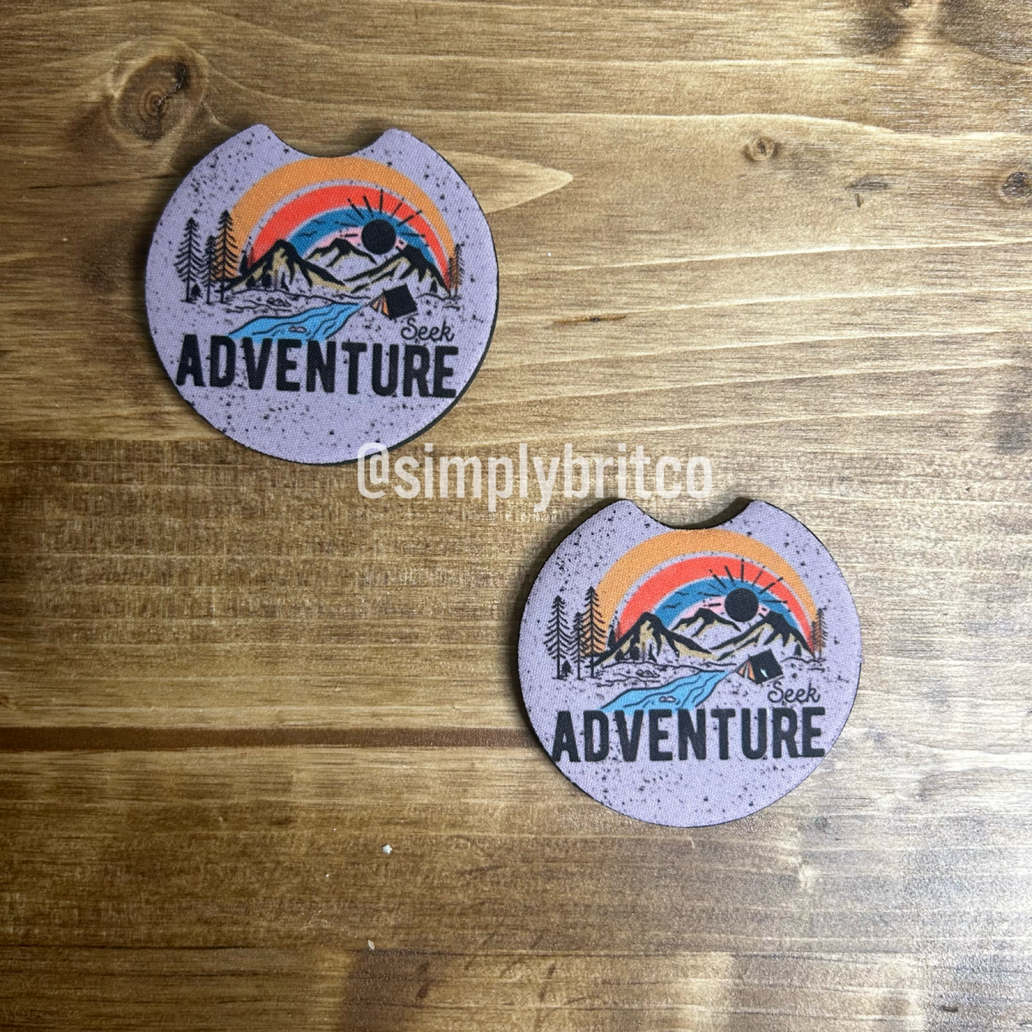 Seek Adventure Set of 2 Car Coaster | Great Outdoors